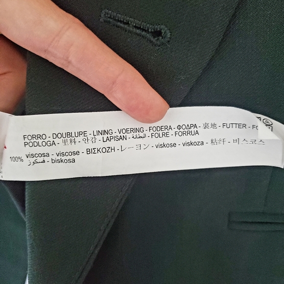 Zara Asymmetrical Green Blazer- Small - Picture 9 of 10